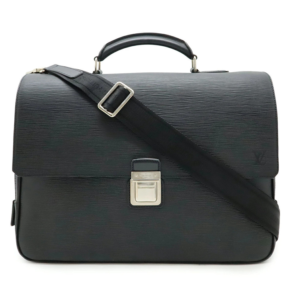LOUIS VUITTON Epi Vasili Business Bag Briefcase Shoulder Noir Black